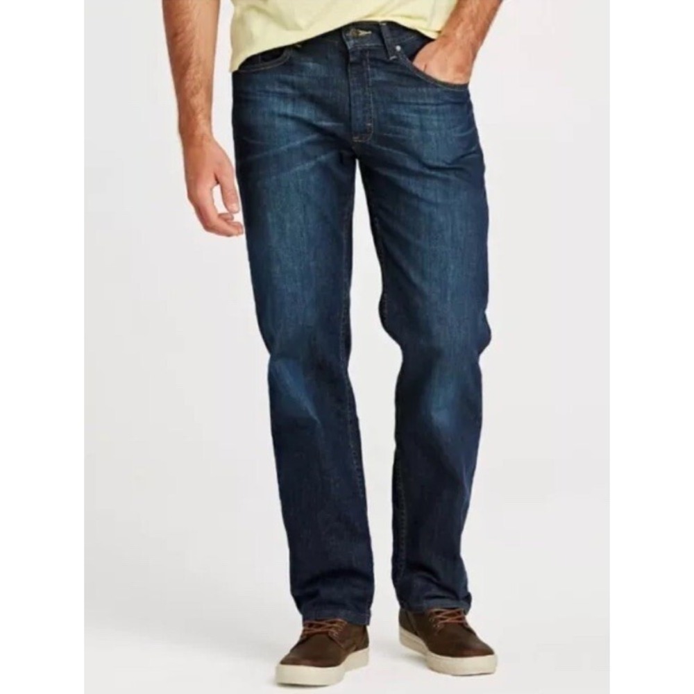 Timberland Mens‎ Straight Leg Jeans Dark Wash Denim Blue 33x32 TB0A1U5I